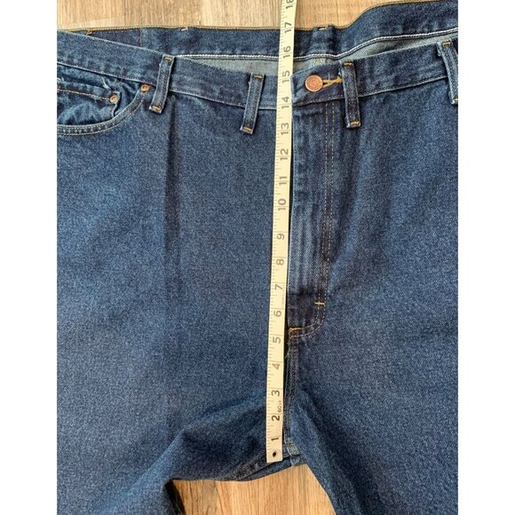 Wrangler Five Star Mens Jeans Blue Denim Relaxed Fit Dark Wash Size 50 X 32 NEW - Picture 9 of 12